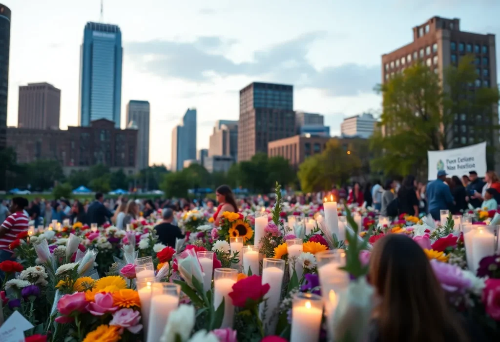 Gathering of community members in Detroit to remember two individuals.