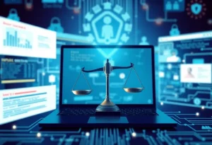 Illustration of online legislation and privacy balance