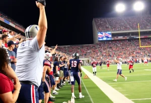 Fans and players during the Michigan State vs UCLA football game