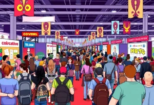 Attendees engaging in activities at the Motor City Comic Con