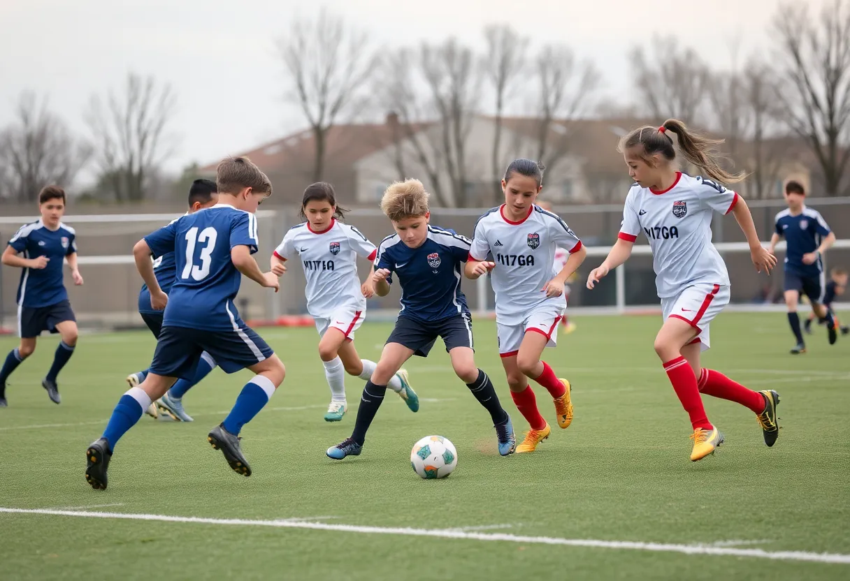 Players from Novi Christian Academy soccer team during a game