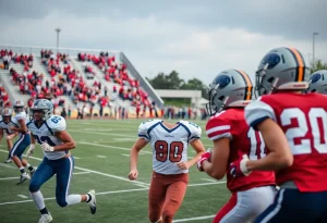 Novi High School Wildcats football players during a match