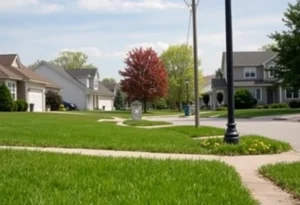 Suburban street in Novi, MI after boil water advisory lifted