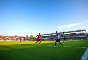 Novi Wildcats and Hartland Eagles soccer players competing on the field.