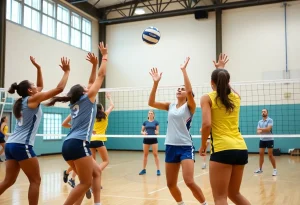 Volleyball game between Novi Wildcats and Brighton Bulldogs