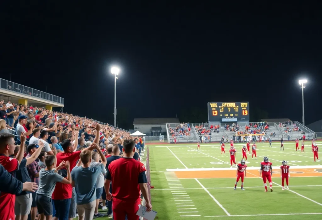 Novi Wildcats football team playing against Glenn Rockets