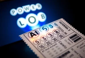 Lottery ticket with AI technology symbols