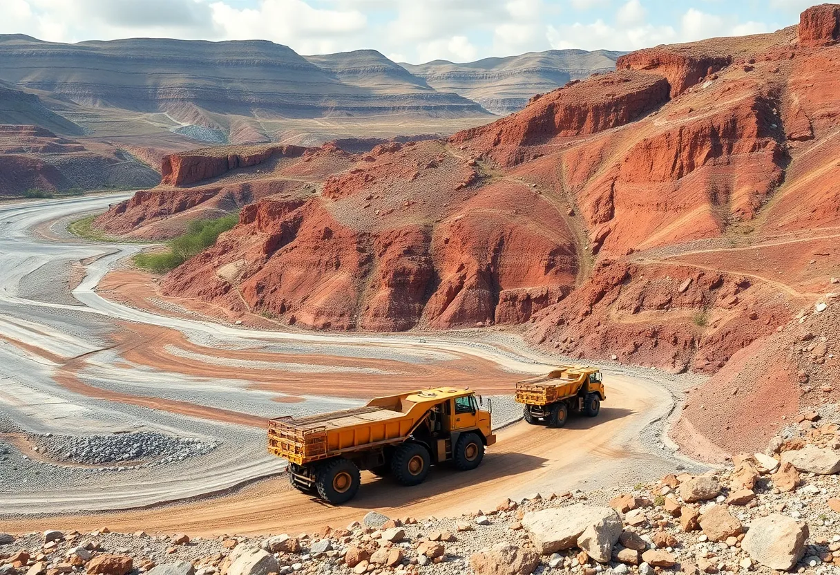 Mining landscape depicting rare earth mineral exploration