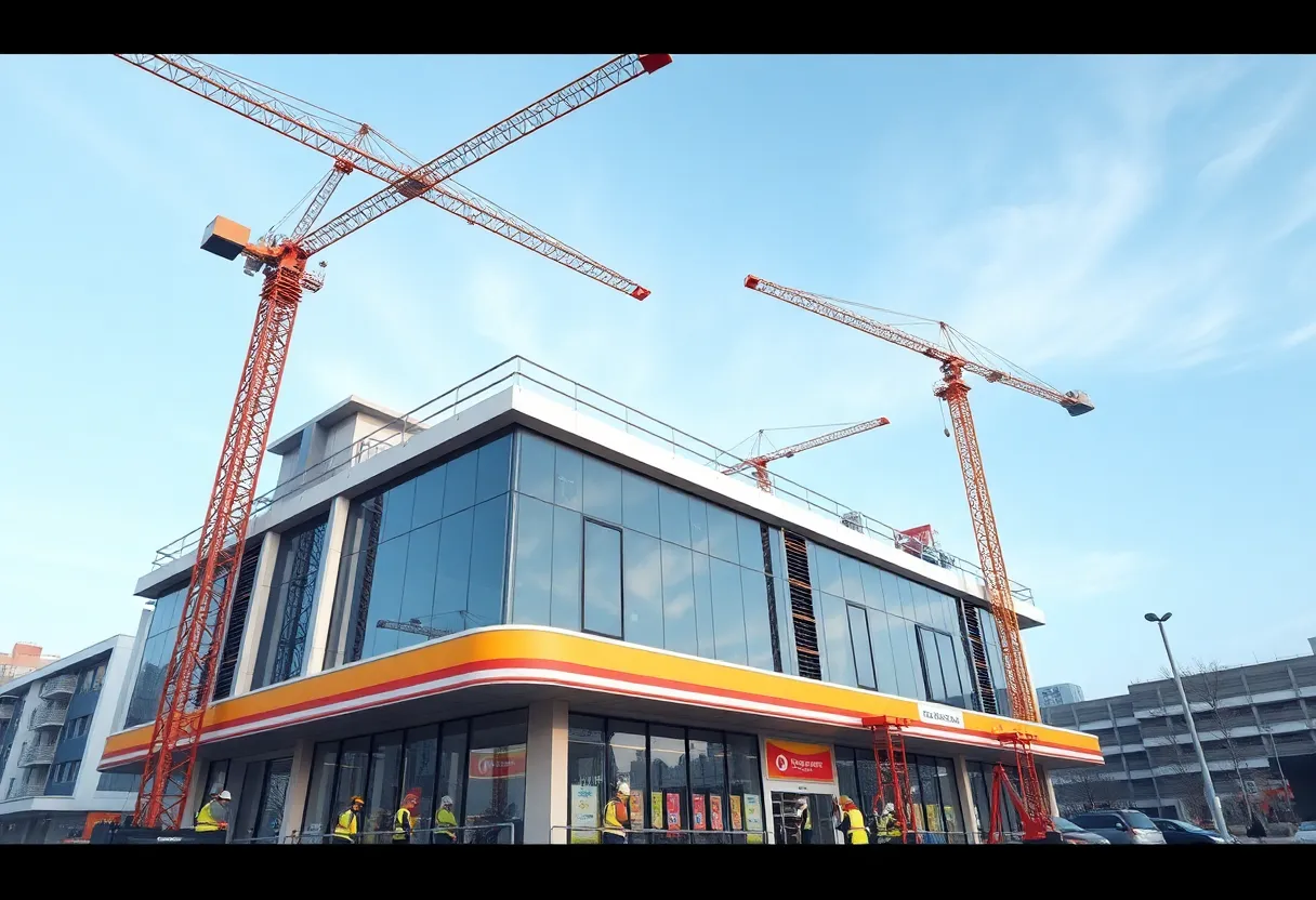 Construction site of Sheetz store in Novi, Michigan
