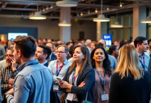 Marketing professionals at a social media conference in 2026.