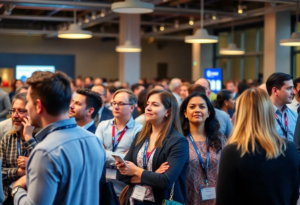 Marketing professionals at a social media conference in 2026.