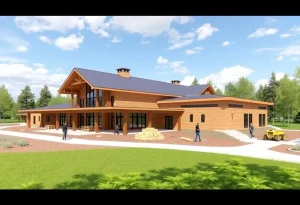 Architectural rendering of the renovated Wyoming field station dining facility