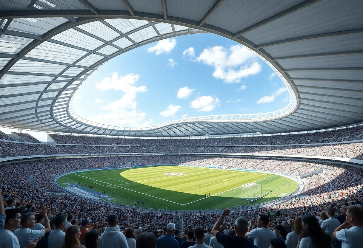 Artists rendering of Arrowhead Stadium with a new translucent roof design