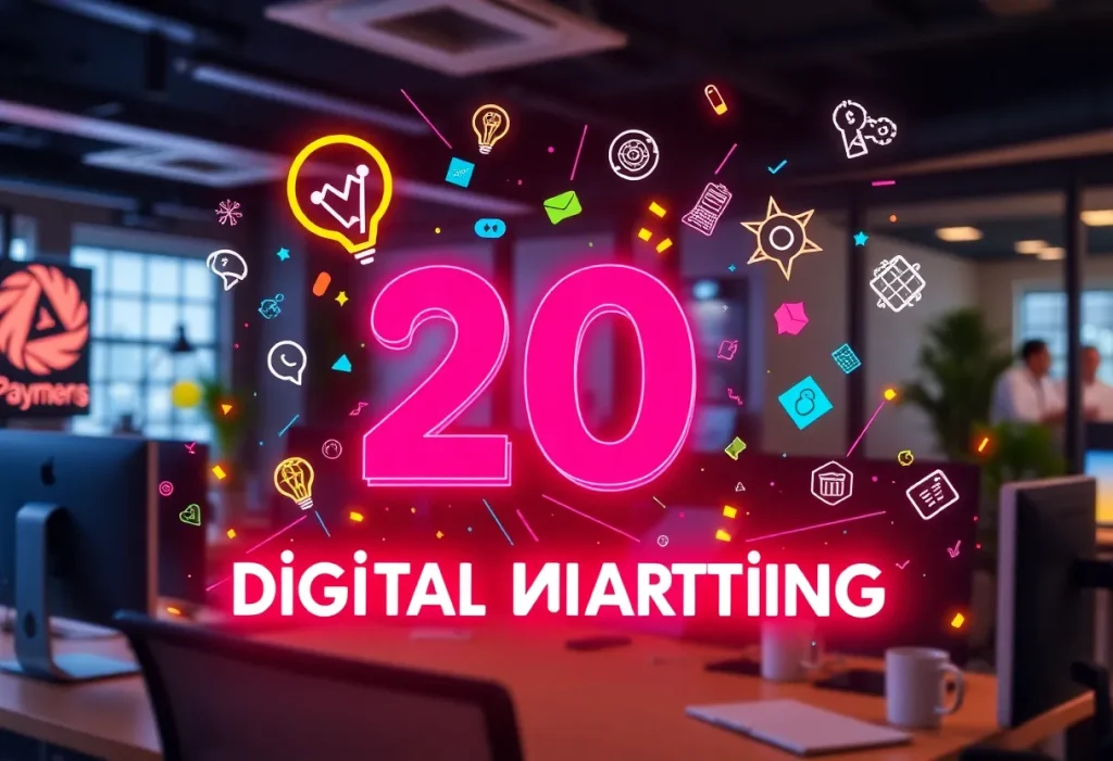 Graphic celebrating Boomcycle's 20 years of digital marketing
