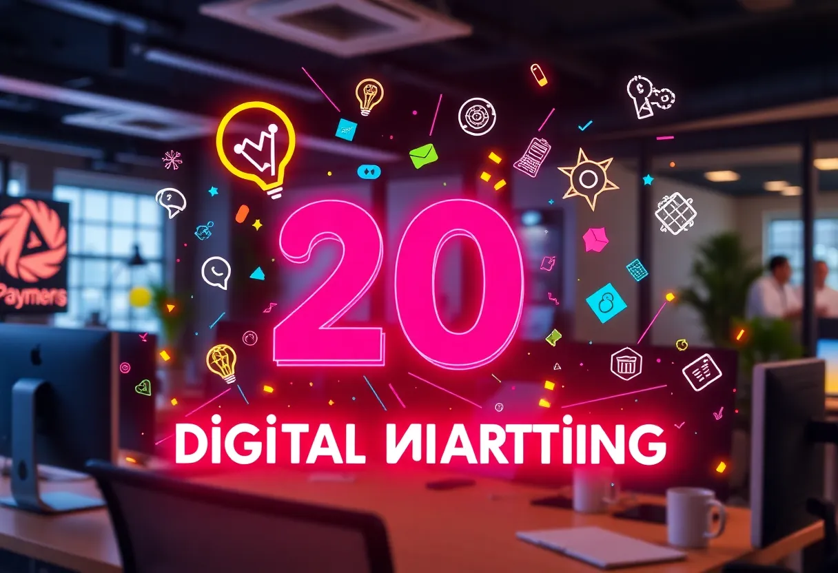 Graphic celebrating Boomcycle's 20 years of digital marketing