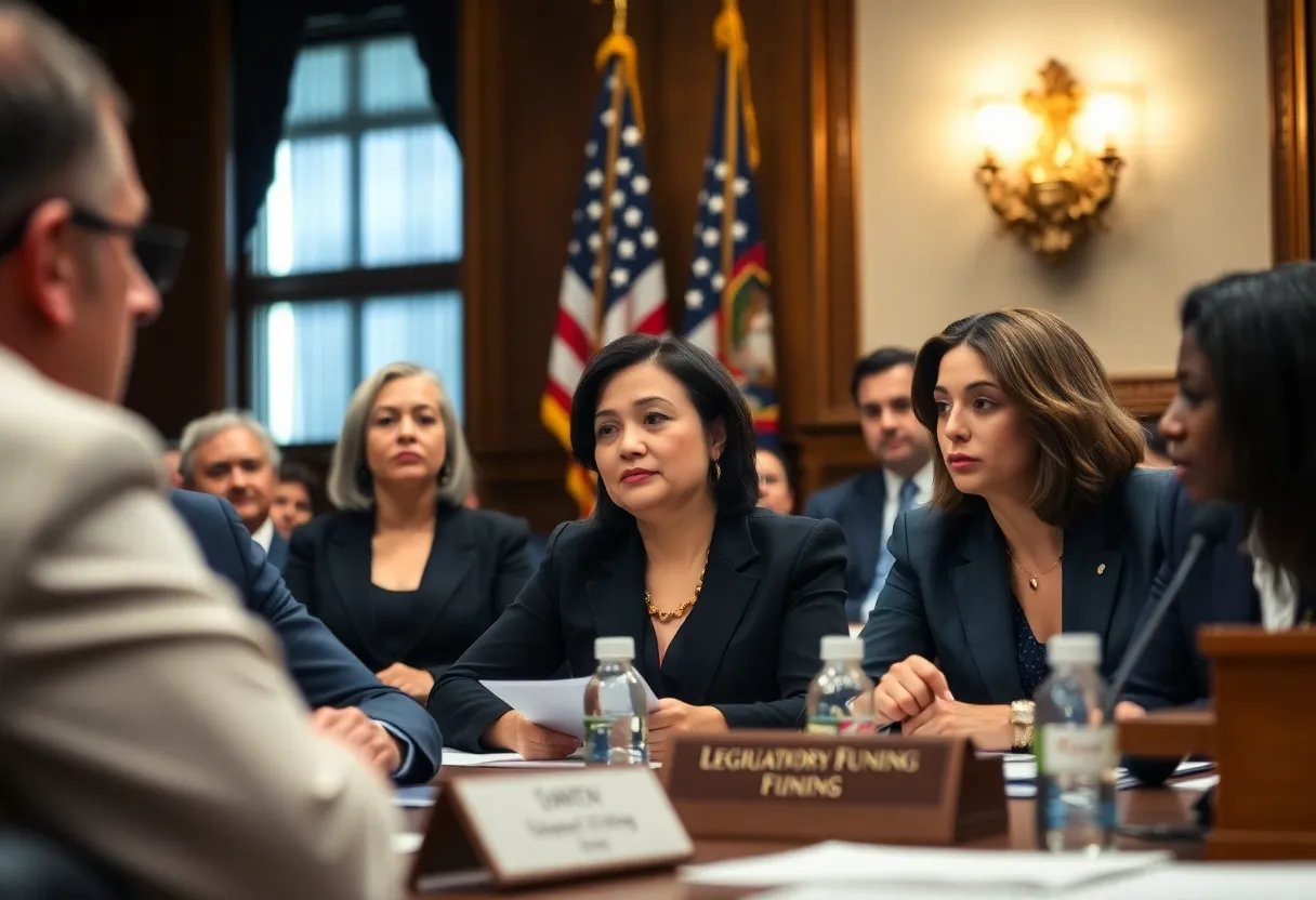 House Judiciary Committee members discussing litigation funding bills