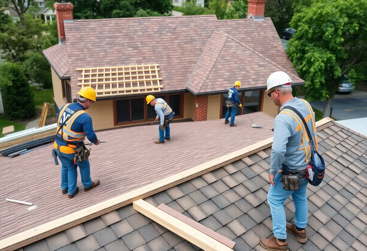 Aerial view of home restoration projects in Metro Detroit