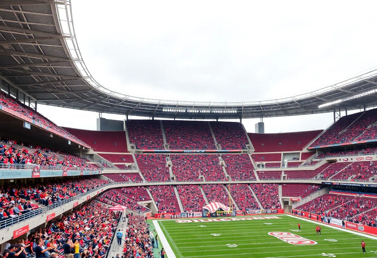 Rendering of the new Ryan Field stadium with fans and community areas
