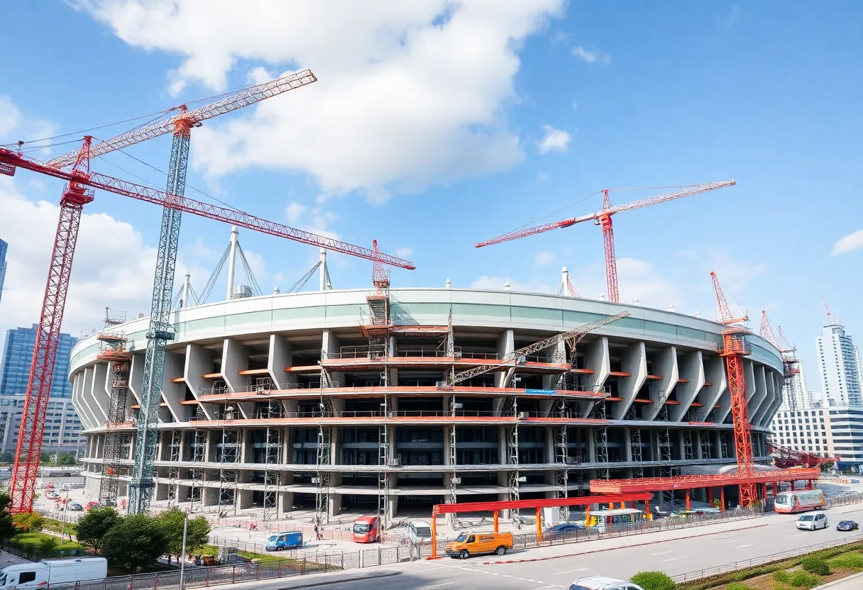 Construction progress of the Northwestern Wildcats new stadium