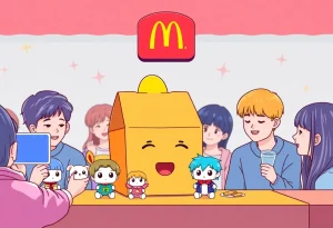TinyTAN Happy Meal featuring BTS characters at McDonald's event