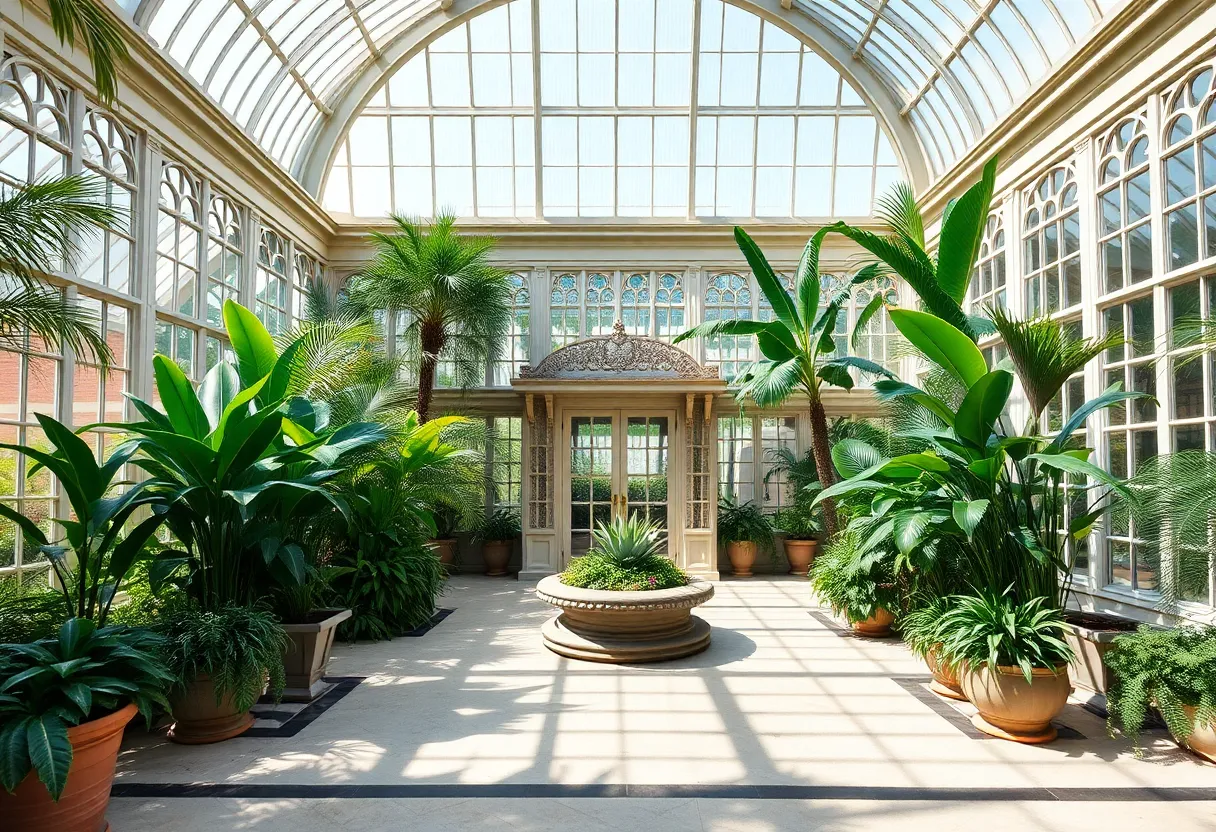 Inside the renovated Whitcomb Conservatory displaying diverse plants