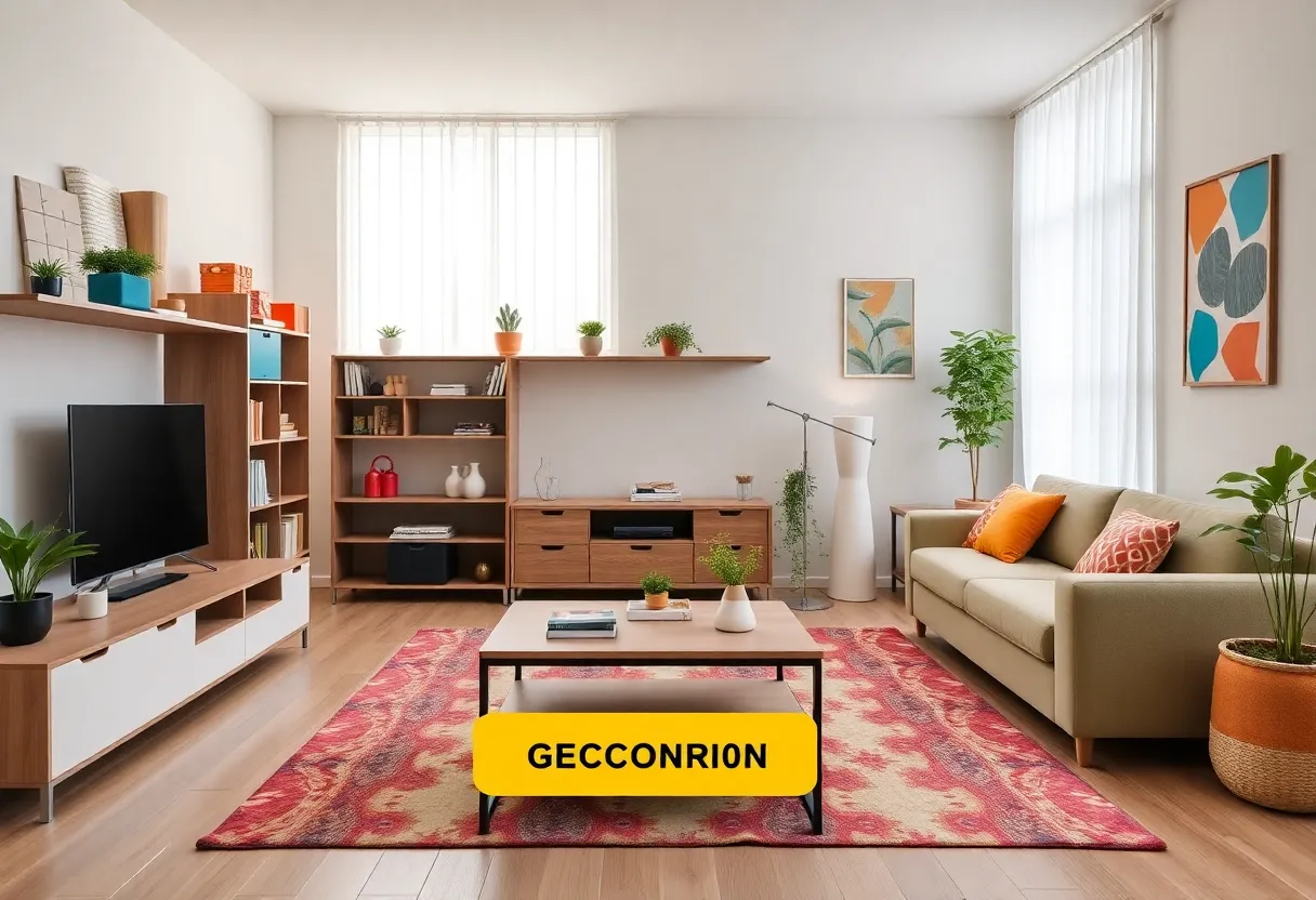 A beautiful modern living room featuring innovative furniture designs.