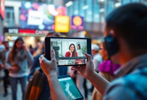 Visual representation of social media marketing trends with emphasis on video content and AI.