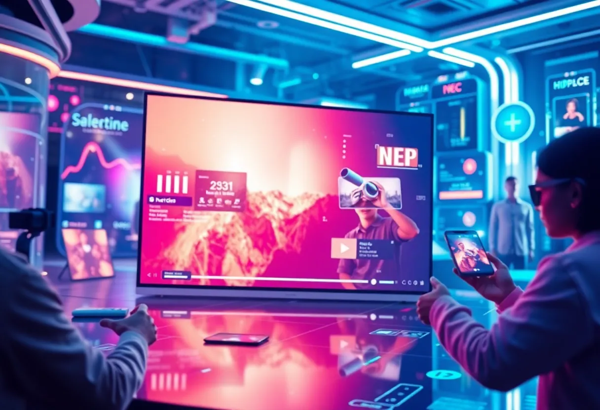 Illustration of digital marketing trends for 2026, featuring AR and short videos