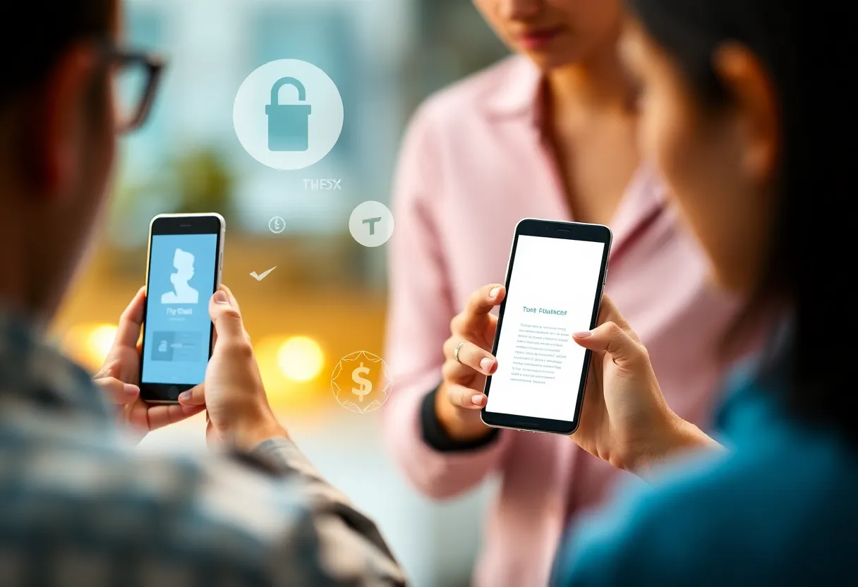 Representation of fintech brands engaging with consumers on social media.