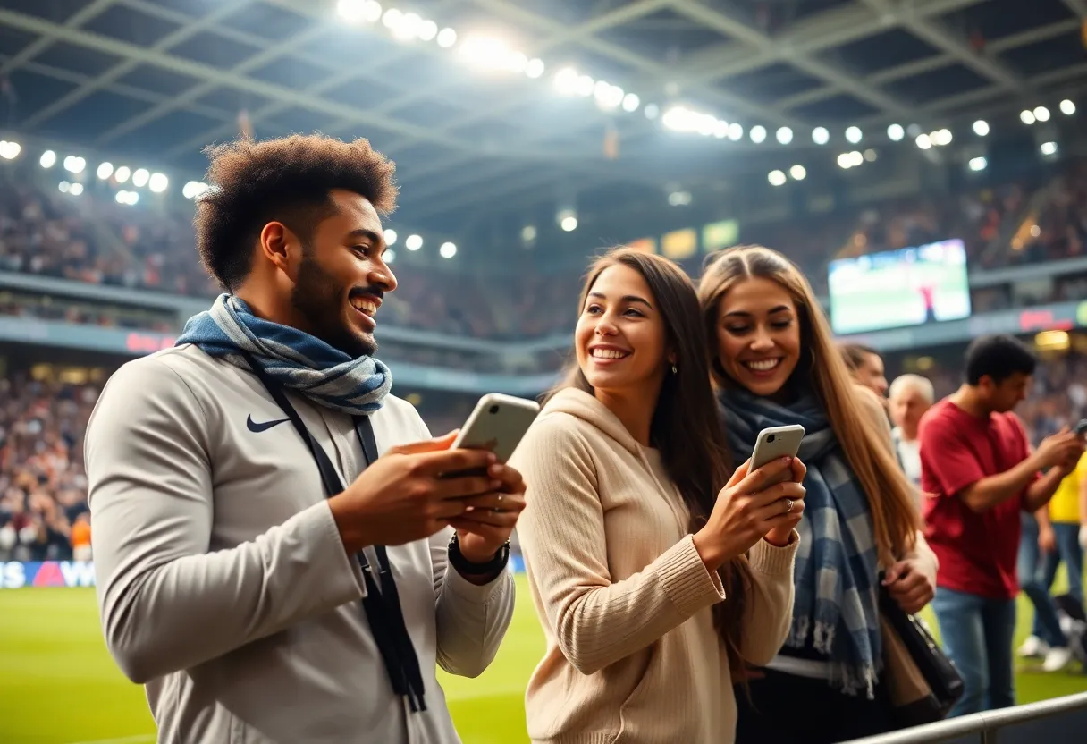 Soccer fans engaging with Major League Soccer via Polymarket predictions.
