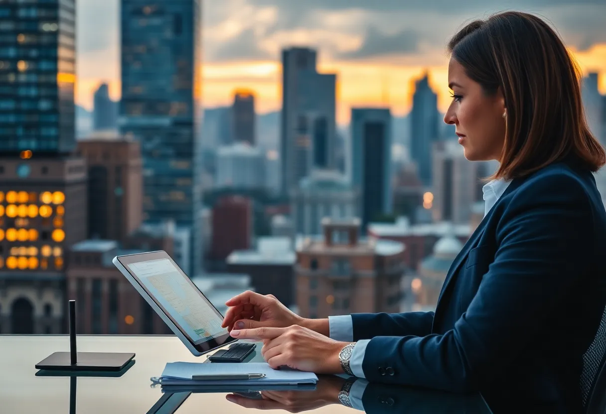 Real estate agent using digital tools for client engagement