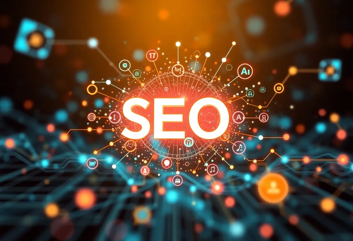 Graphic representing SEO trends for 2026