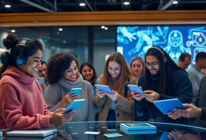 A creative visualization of future marketing trends with AI and authenticity.