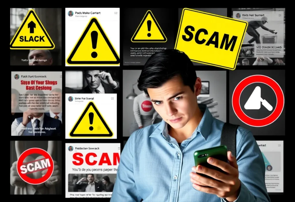 Consumer looking at scam ads on social media