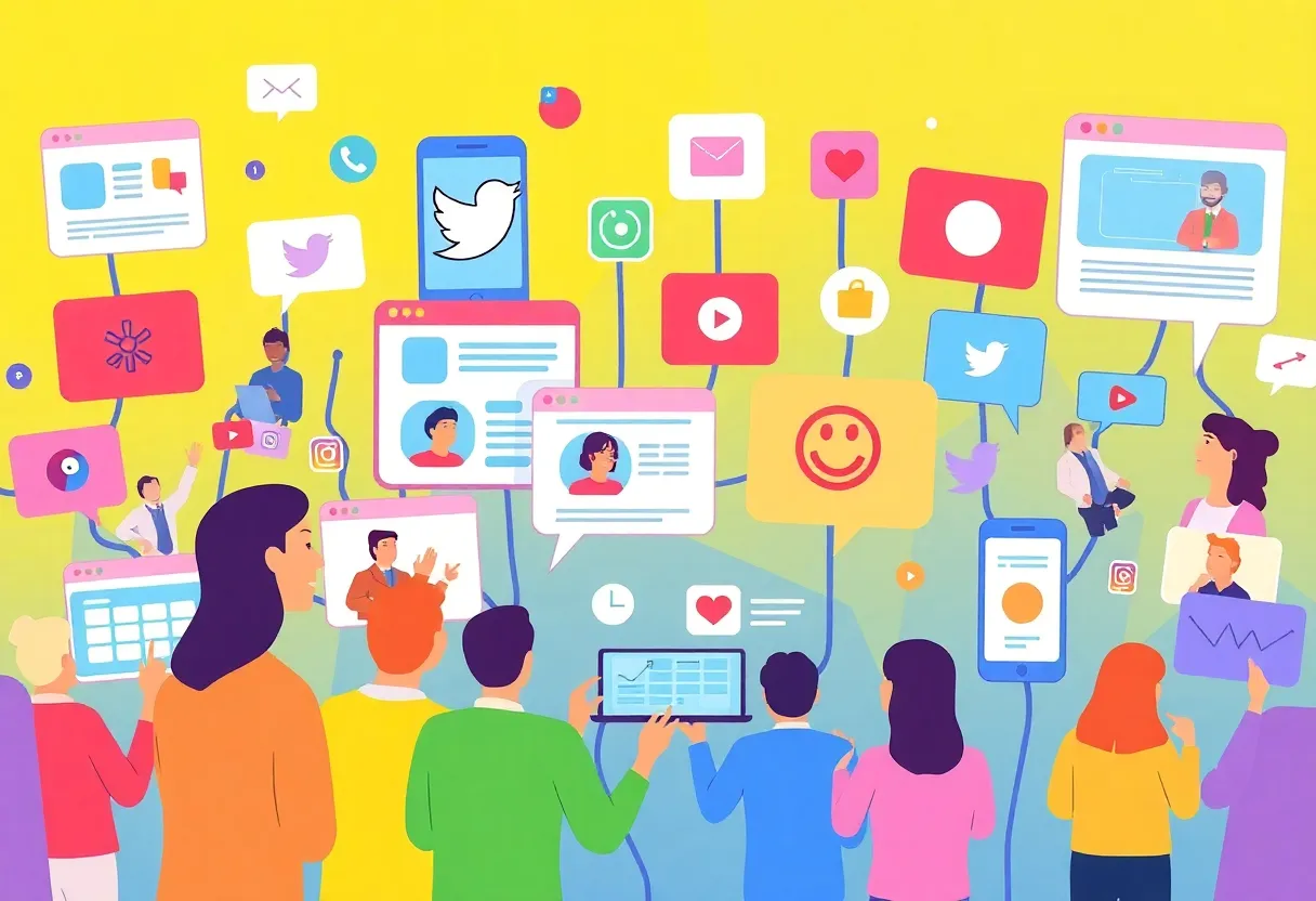 Illustration of social media marketing strategies in 2026.