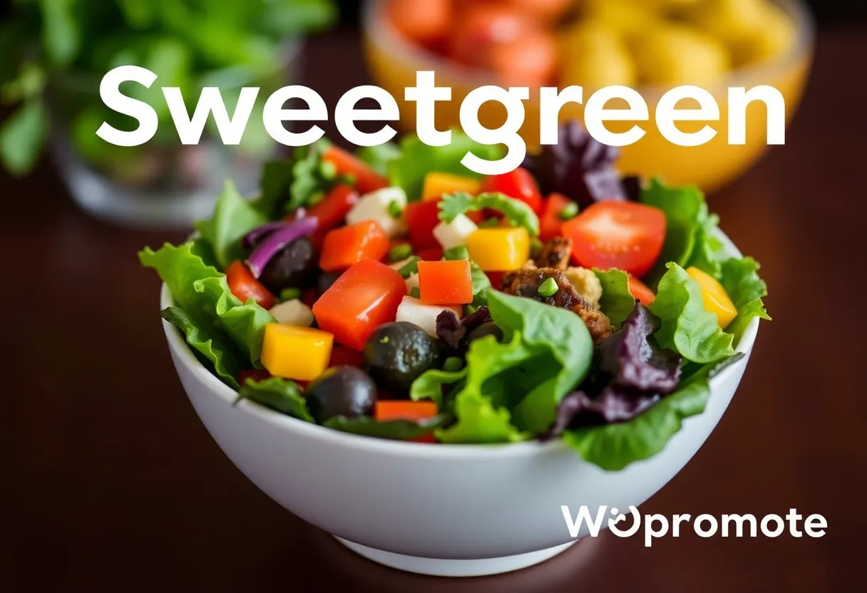 Fresh salad bowl from Sweetgreen with vibrant ingredients