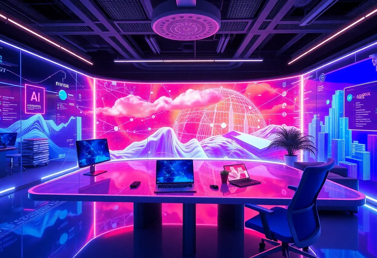 Illustration of Adobe and NVIDIA 3D digital twin technology