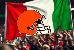Cleveland Browns logo with Italian flag background