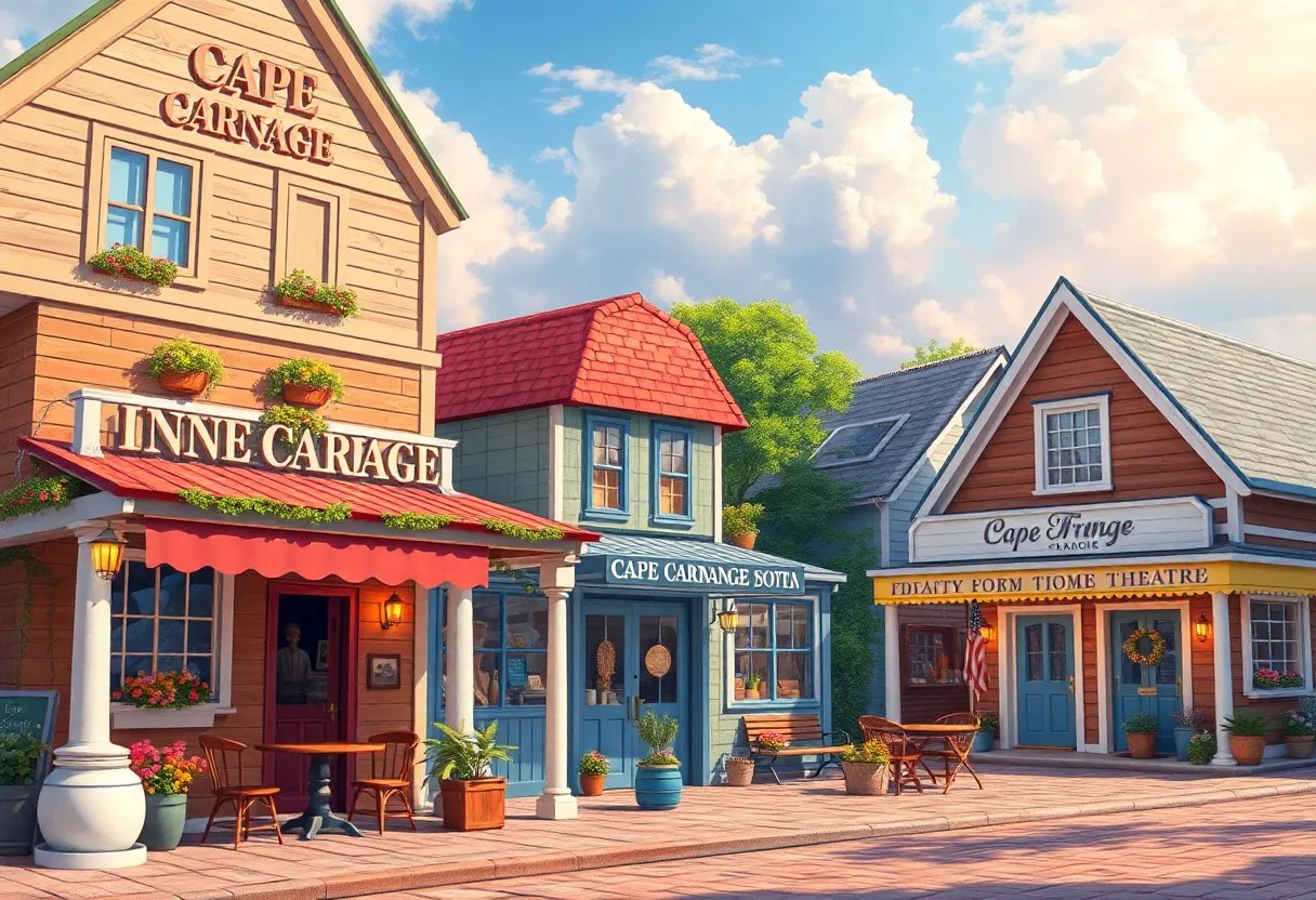 A vibrant and inviting representation of Cape Carnage, a fictional town from Brynne Weaver's upcoming novel.