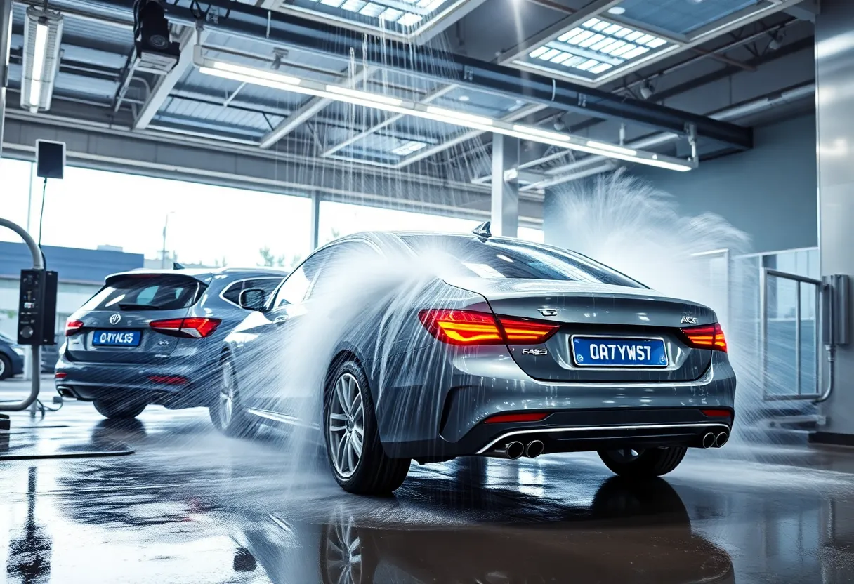 Modern car wash service with advanced technology