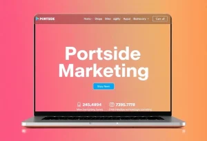 Screenshot of Portside Marketing's newly redesigned website