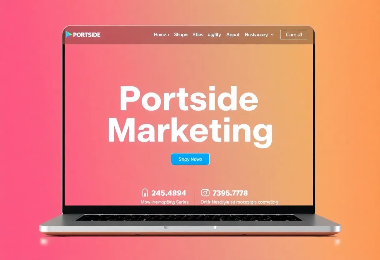 Screenshot of Portside Marketing's newly redesigned website