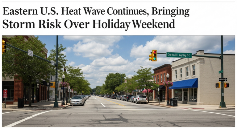 Eastern U.S. Heat Wave Continues, Bringing Storm Risk Over Holiday Weekend