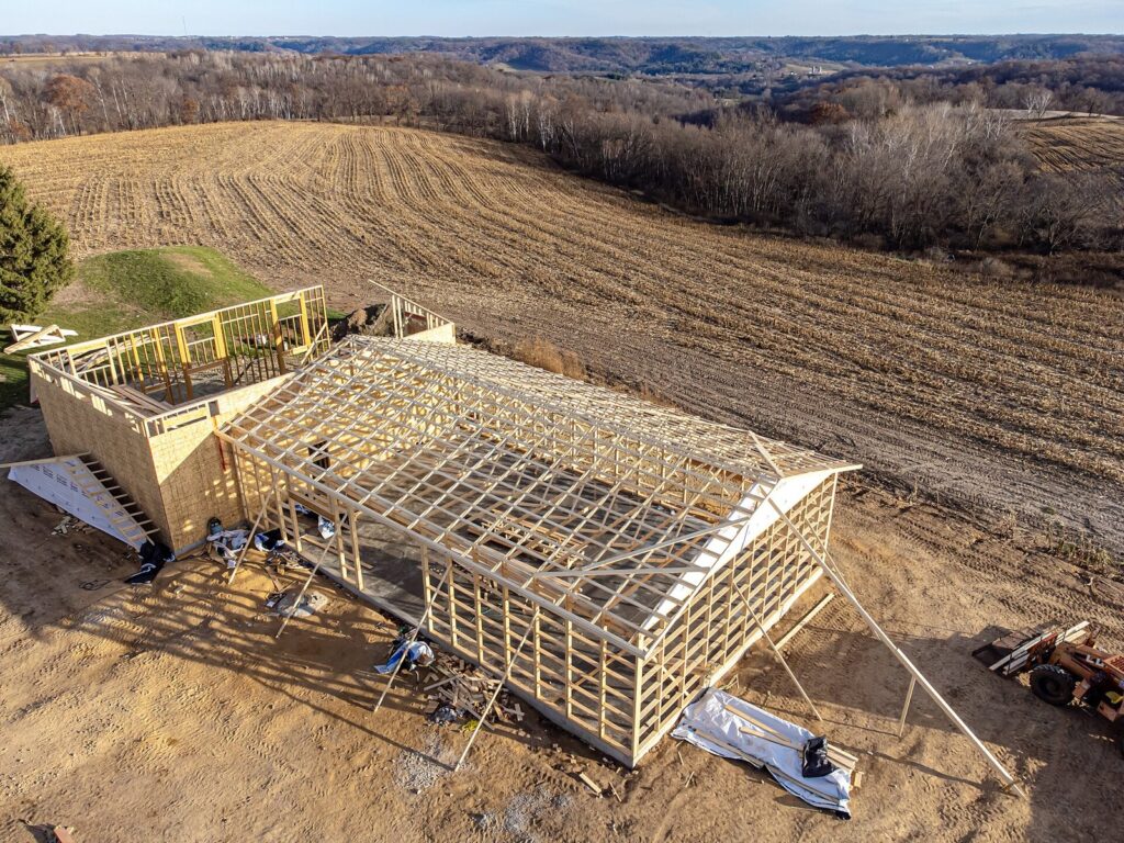 Building frame going up