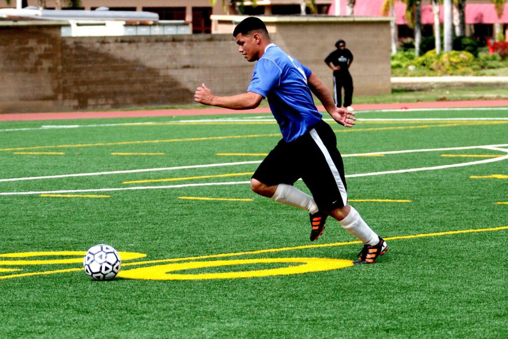 Soccer game in progress