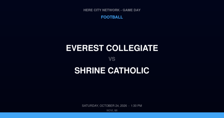 Everest Collegiate vs. Shrine Catholic — Football Game Day — Detroit, MI — Oct 24, 2026