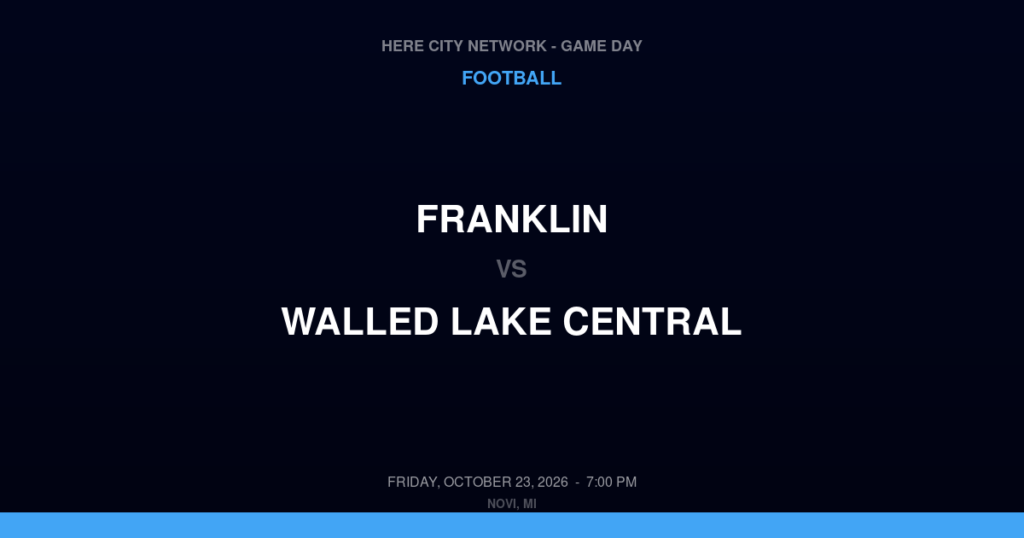 Franklin vs. Walled Lake Central — Football Game Day — Walled Lake, MI — Oct 23, 2026