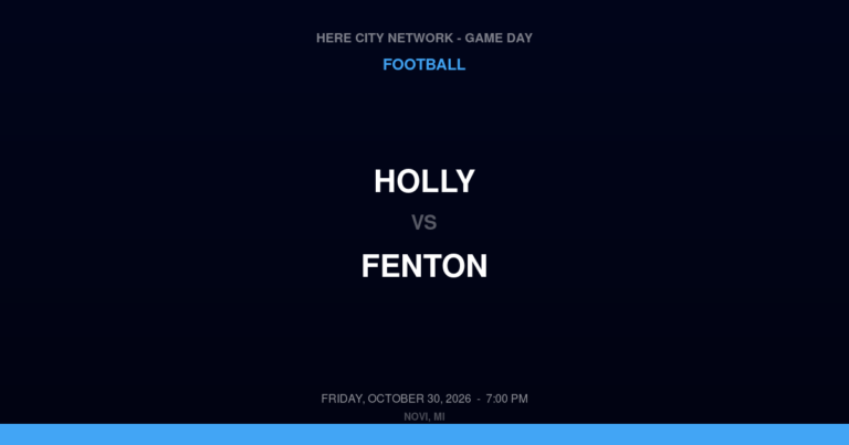Holly vs. Fenton — Football Game Day — Fenton, MI — Oct 30, 2026