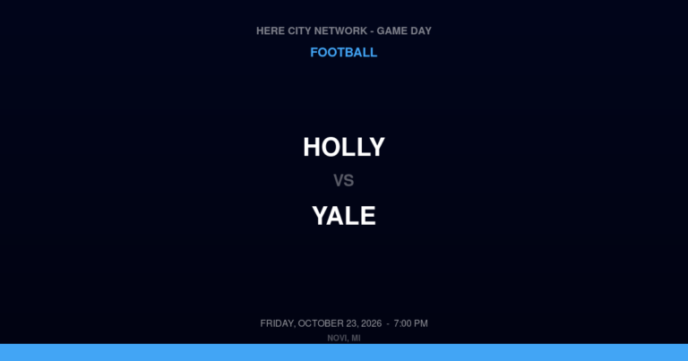 Holly vs. Yale — Football Game Day — Yale, MI — Oct 23, 2026