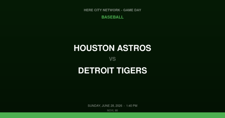 Houston Astros vs. Detroit Tigers — Baseball Game Day — Novi, MI — Jun 28, 2026